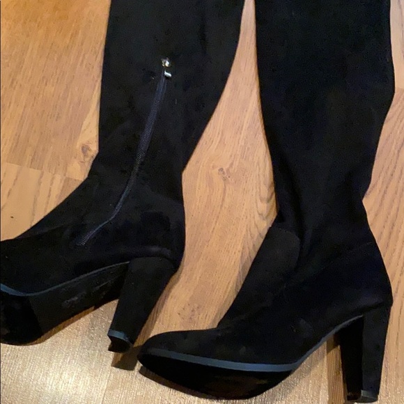 Over the knee heeled booties